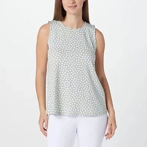 Denim & Co. Printed Jersey Round-Neck Swing Tank